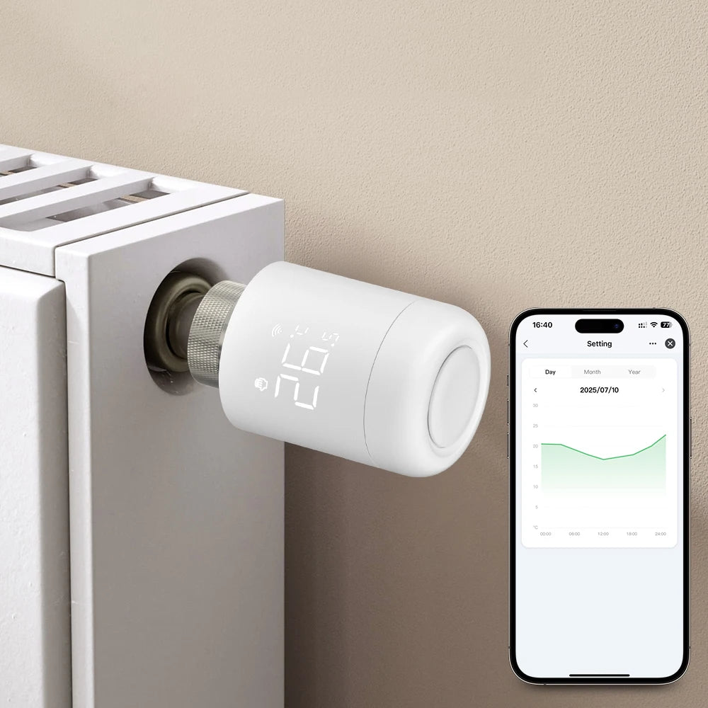 AVATTO 1~6PCS Tuya ZigBee TRV Radiator Actuator Valve,Smart Thermostat Temperature Controller Works With Alexa,Google Home,Alice.