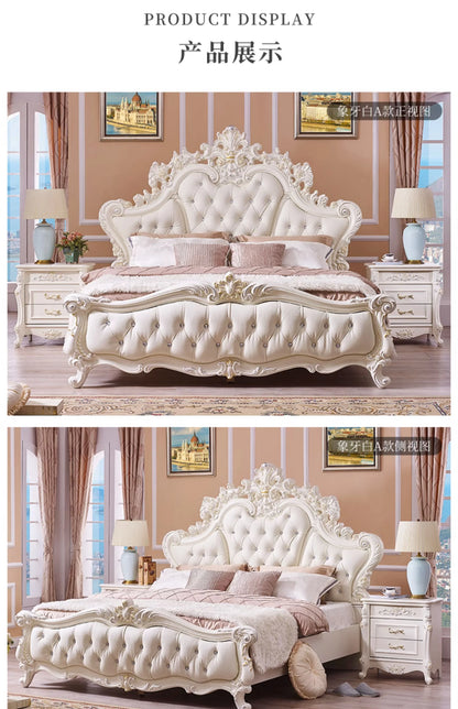 Gold Luxus gestepptes Doppelbett Holz Vintage weiche Einzelkopfteile Doppelbett Erwachsene Zuhause Camas De Dormitorio Möbel