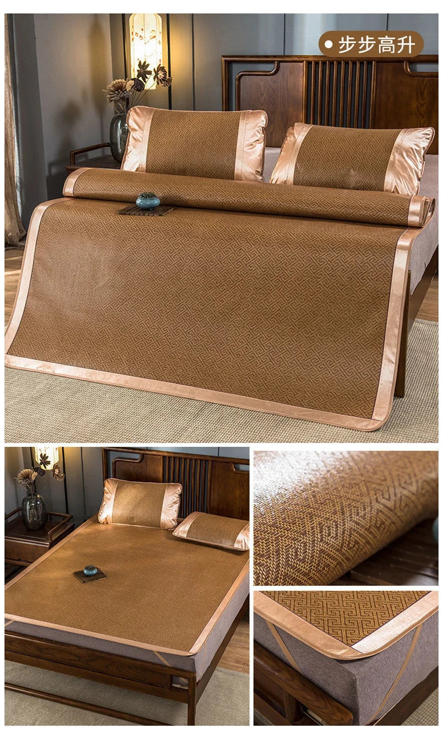 WASART Summer bamboo rattan mat adult children cool sleeping mat sheet 90/150/180cm portable foldable double bed protection pad.