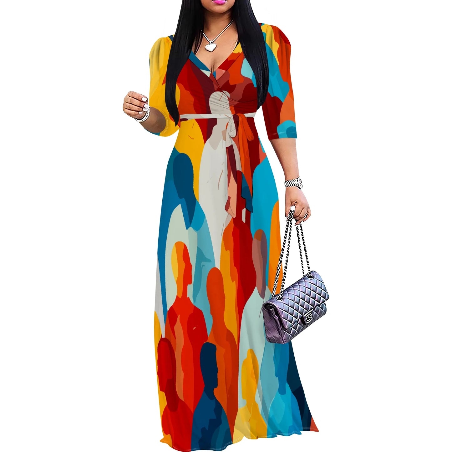 Damen Casual Sexy V-Ausschnitt 3/4 Ärmel Clubwear Party Outfits.