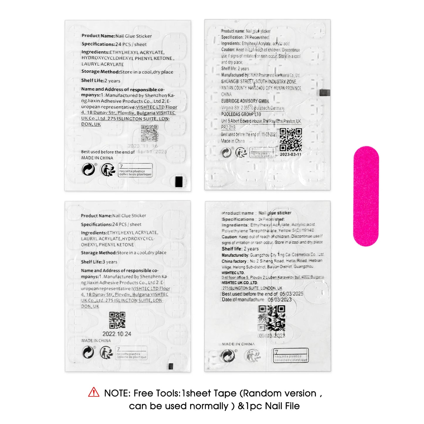 24pcs Sweet Pink Flower Press On Nails Glossy Short Almond Full Cover Stick-on Nails Gold Stripe Blush Artificial False Nails.