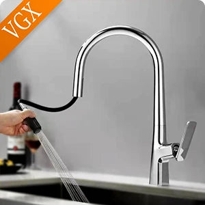 VGX Luxury Bathroom Faucets Basin Mixer Sink Faucet Gourmet Washbasin Tapware Hot Cold Water Tap Brass Chrome Black Brushed Gold