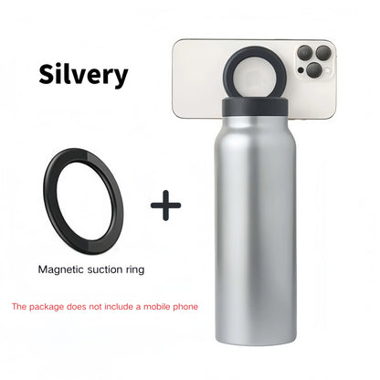 24 Oz Insulated Stainless Steel Sports Water Bottle With Straw Outdoor Insulated Water Mug With Magnetic Phone Holder Thermos