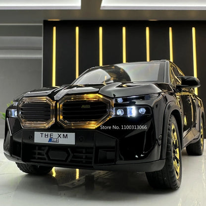 1/24 The XM Alloy Car Models Toy Diecasts Off-road Vehicles with Light Sound Pull Back Function SUV Car Toys for Kids Boys Gifts.