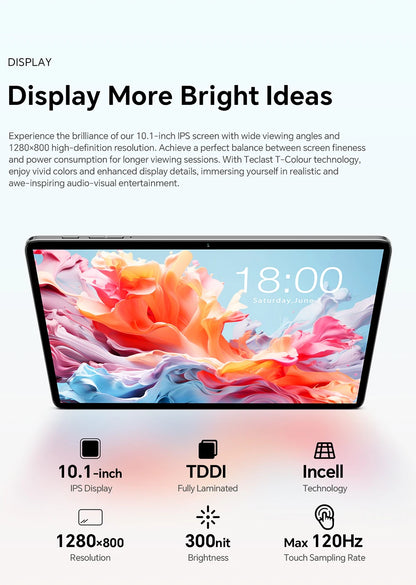 Teclast P30T Set 10" Tablet Android 14 Max 12Gb Ram 128Gb Rom T606 8-Core All-In-One Keyboard/Case/Mouse/Stylus/Headphone/Stand.
