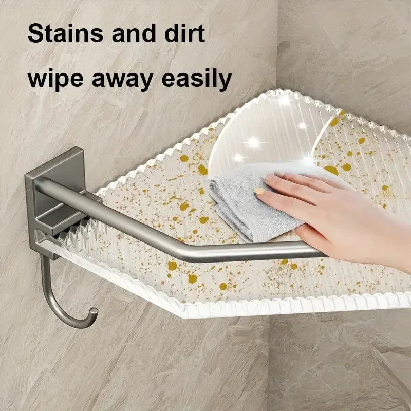 2PCS Badezimmer Acryl Regale Küche Lagerung Organizer Shampoo Regal Dusche Regal Bad Zubehör Kein Bohrer Lagerung Regal