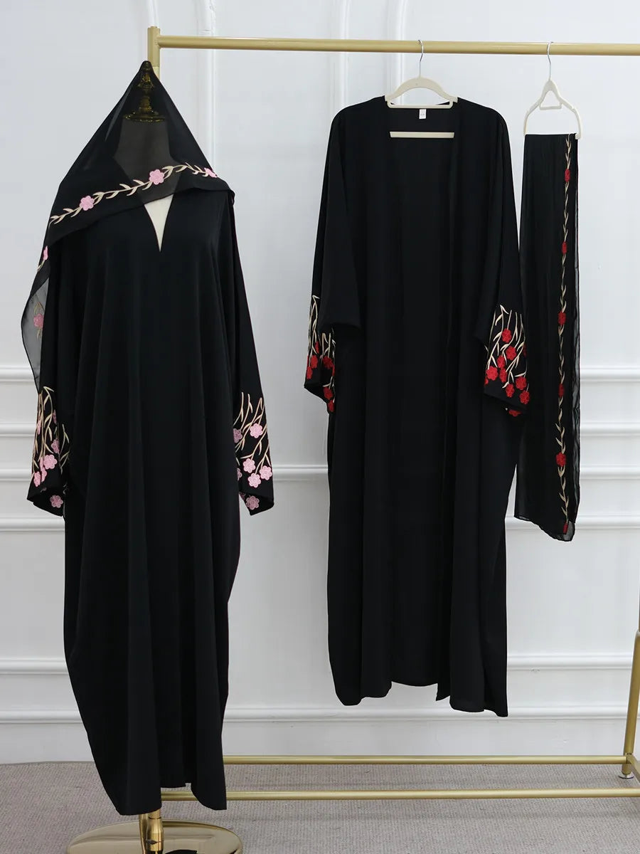 Muslim Women Dubai Abaya luxury embroidery Floral Long Dress Kaftan Flower Ramadan Robe Femme Islam African Dresses Kebaya.