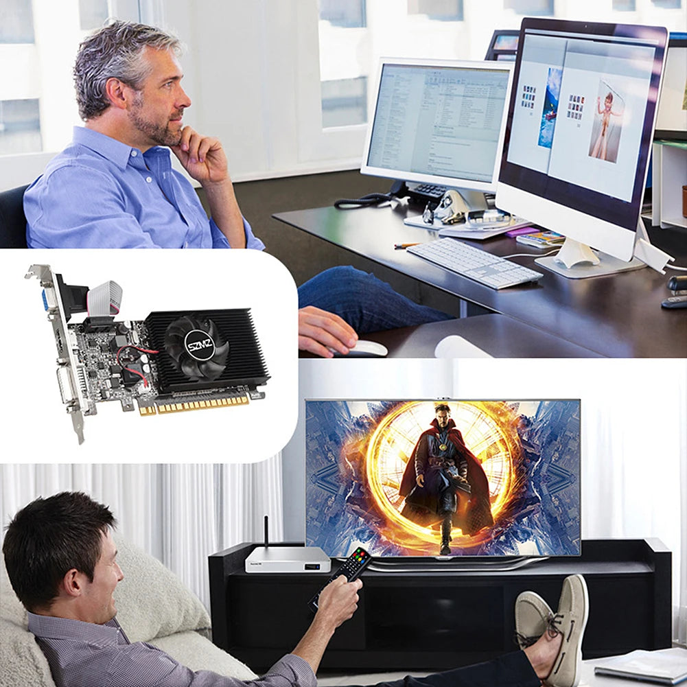 GT210 1G Video Card with DVI VGA HDMI-Compatibe Port Gaming Graphics Card 64Bit DDR3 Low Profile Graphics Card for PC Gaming.