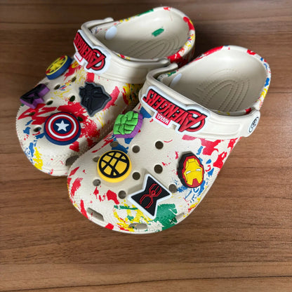 Children Slippers The Avengers Anime Disney Marvel Kawaii Hole Sandals Eva Beach Breathable Shoes Outdoor Non Slip Comfort Gifts.