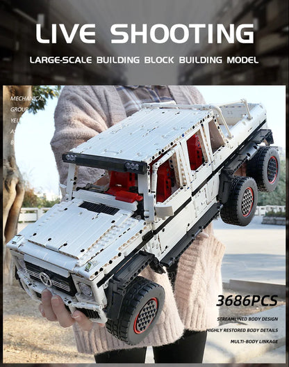 MOULD KING 13061 Technical Car Toys The APP&RC Motorized G63 6X6 Off-Road SUV Car Model Assembly Building Blocks Bricks Kid Gift.