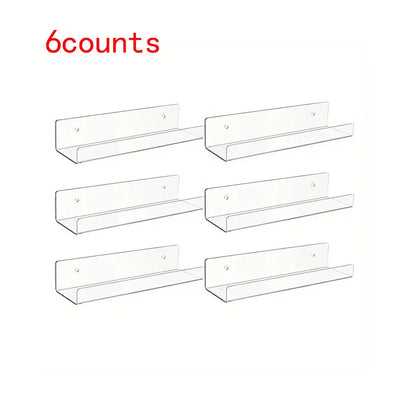 KUUJOJO Acryl-Bücherregal, Acryl-Regale zur Wandaufbewahrung, Nagellack-Organizer, Wand, Ausstellungsregal-Organizer für Badezimmer, Livi