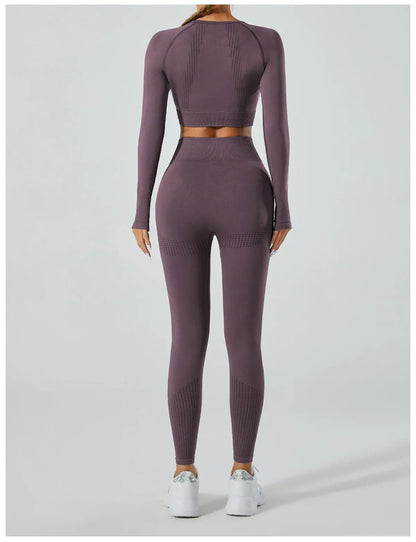 Seamless Cross-Border Running Sports Top Breathable Fitness Jacket Training Quick-Dry Outerwear Long Sleeve Yoga Wear For Women.