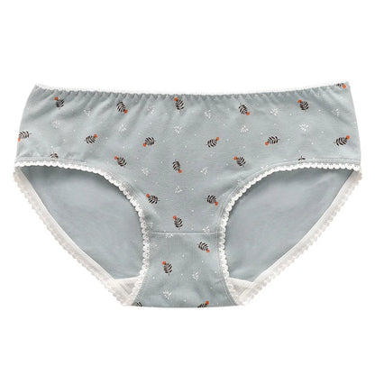 New Women Panties Antibacterial Cotton Lace Underwear Women's Floral Sweet Girls Briefs Mid-waist Shorts Female Lingerie M-XXL