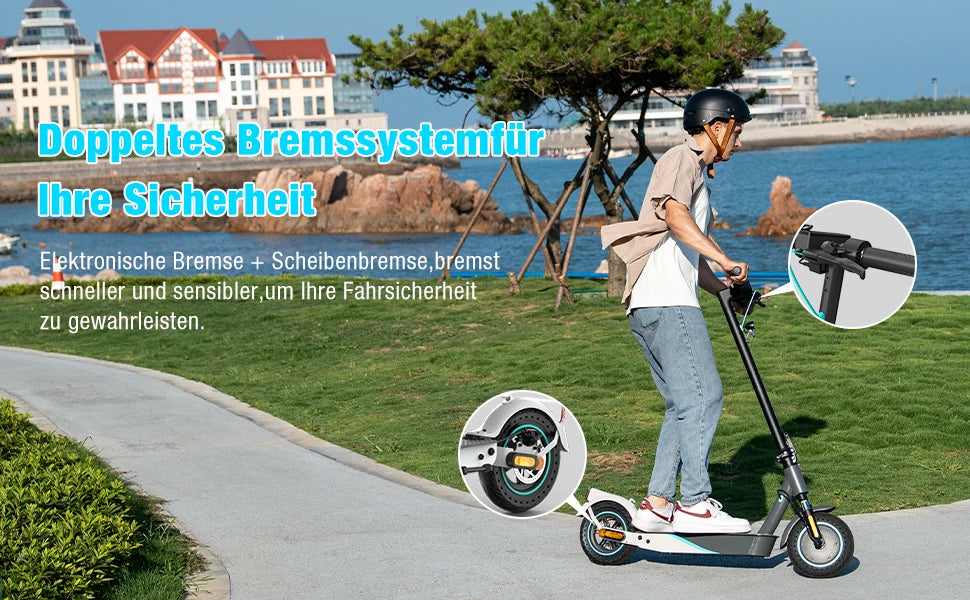 RCB EV10K PRO ABE Electric Scooter, App Control, 10'' Foldable 400W Electric Scooter Adults, E-Scooter with Dual shock absorbers.