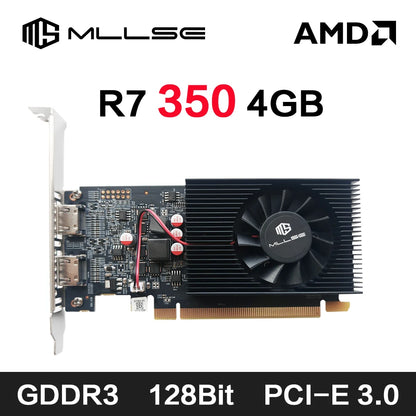 MLLSE AMD R7 350 4GB Graphics Card GDDR3 128Bit PCI-E 3.0 Geforce GPU r7 350 Gaming Video Card Placa De Video.