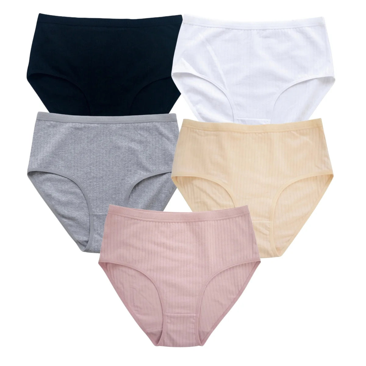5Pcs/Set High Rise Cotton Panties Women Sexy Lingerie Solid Color Briefs Female Seamless Underwear Comfort Intimates.