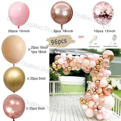Erröten Retro Rosa Elfenbein Weiß Luftballons Girlande Bogen Kit für Geburtstag Party Hochzeit Baby Dusche Dekorationen Party Ballon Liefert