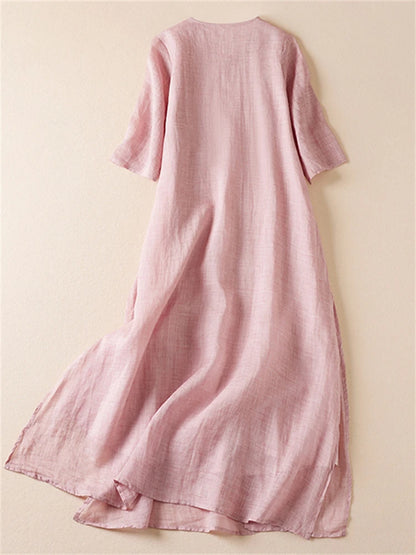 Sommer Druck Vintage Kleider Für Frauen 2025, Neue Casual Lange Dünne Atmungsaktive Kleid Femme Robe Büro Dame Arbeit Elegante Kleidung.