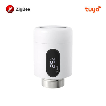 AVATTO 1~6PCS Tuya ZigBee TRV Thermostatic Valve,Smart Thermostat Radiator Actuator With Ambient Light,Alexa Google Home Alice