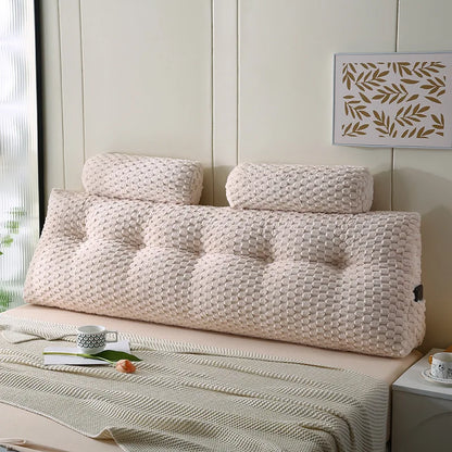 Wedge Headboard Pillow Bed Wedge Pillow for Headboard Triangular Headboard Pillow with Neck Roll Pillows with Removable Cover.