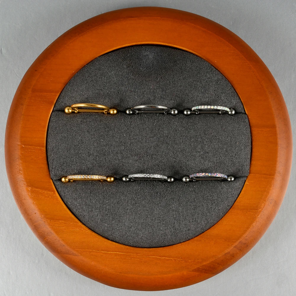 1PC ASTM F136 Titanium Ear Daith Rook Lobe Barbell Micro Zircon Hoop Earring Gold Plated Cartilage Piercing Jewelry.