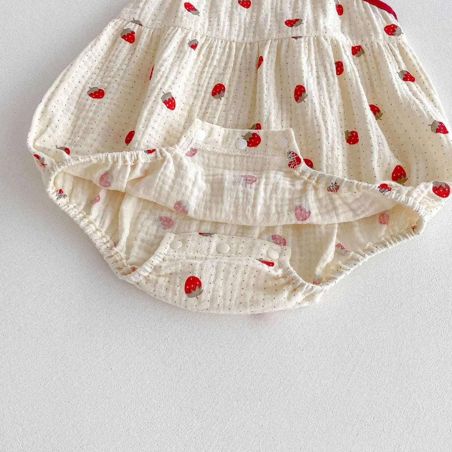 0-2Y Sommer Baby Mädchen Kleidung Erdbeere Druck Infant Mädchen Bodysuit Kleinkind Leibchen Ein Stück.