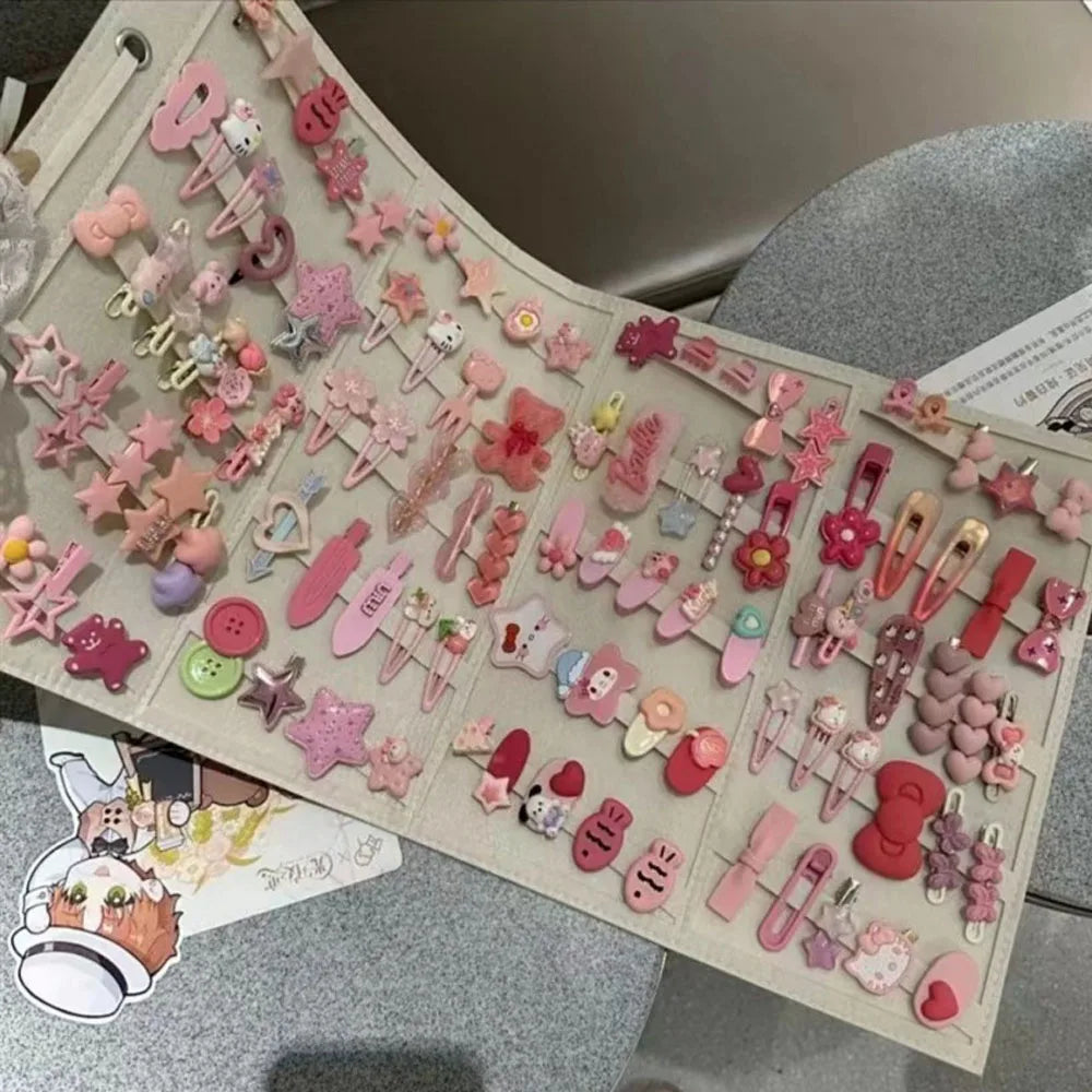 10-50pcs Y2K Hair Clips Set Cute Pink hair accessories Seamless Edge Clip Women Girl Sweet Beauty Hairpin trendy hair clips.