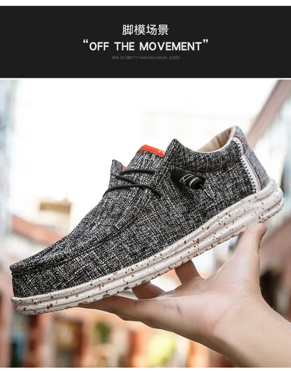 Men's Loafers Designer Slide in Low Cut Sneakers Casual Boat Shoes Comfortable Walking Flat Shoes Breathable Canvas Shoes 2025.