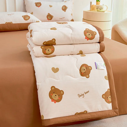 1pc Thin Duvet for Summer Quilt Single/Double/Queen Size Comforter Printed Blanket Home Soft Bedspread edredones (No Pillowcase)