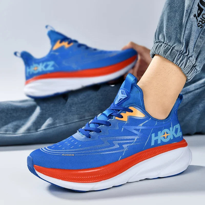 Men's Running Shoes Cushioning Outdoor Non-Slip Jogging Breathable Trainer Race Sneakers Luxury shoes Mesh Couple Off-road Shoes.