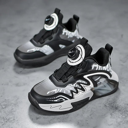 Luxury Boys Sneaker Children Origin Shoes 2025 Autumn New Fashion PU Leather Kids Basketball Shoes High Top Sneaker for Boys.