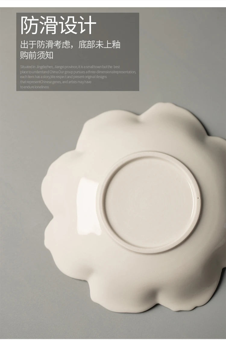 color petal household ceramic dish hotel restaurant tableware.