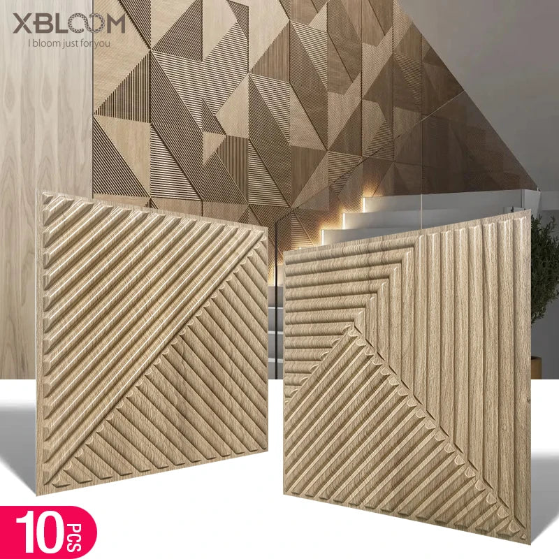 10pcs 3D Wall Panel 30x30cm Gold Mosaic Indoor Wall Decoration for Living Room Bedroom Hotel Office Esports game 3D Wall Sticker