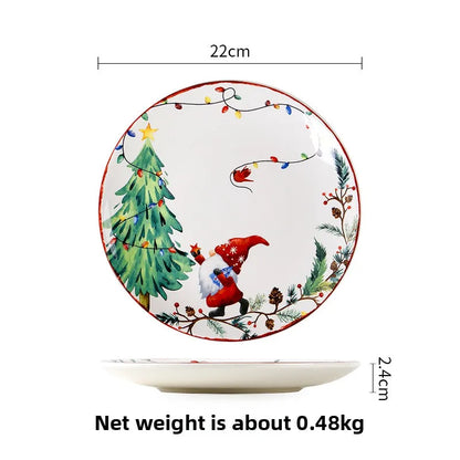 Goblin Series Ceramic Plate Large Dinner Plate Rectangle Tray Christmas Tableware Underglaze.