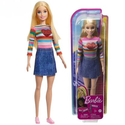 Original Barbie Fashionistas Dolls Multiple Body Shapes Skin Tones 1/6 Dress Up Accessories Kids Toys for Girls Trends Clothes.