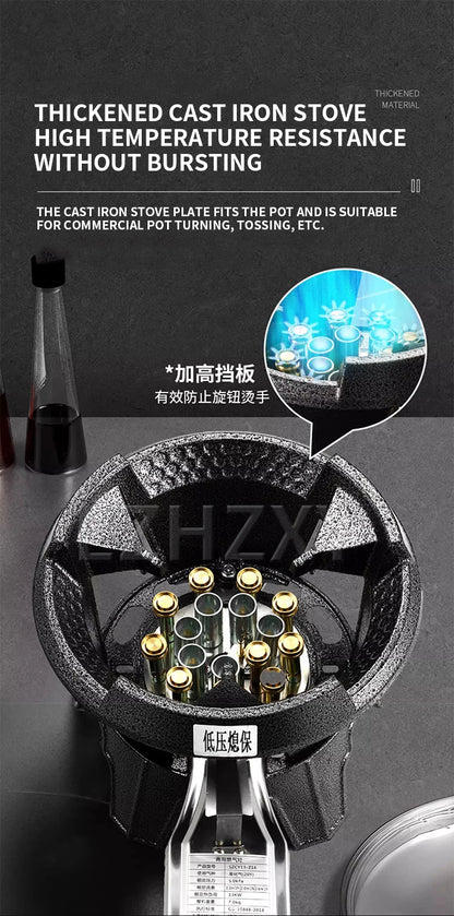 Low-pressure Fierce Fire Gas Stove Commercial Single-hole Liquefied Gas Burner for Hotel Restaurant Energy-saving Gas Cooktop.