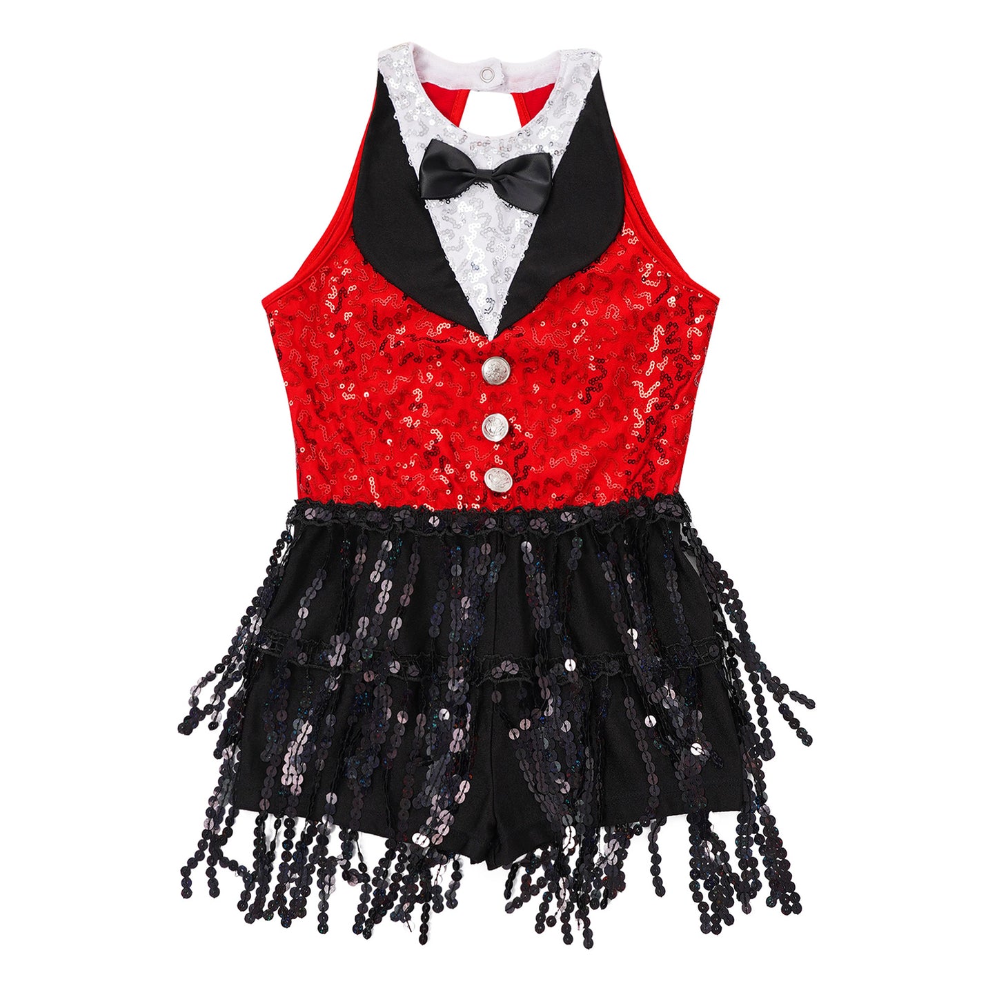 Kind Mädchen Ärmellose Glänzende Pailletten Quaste Boyshorts Kleid Latin Jazz Dance Cha-cha Samba Bühne Leistung Kostüm Dancewear