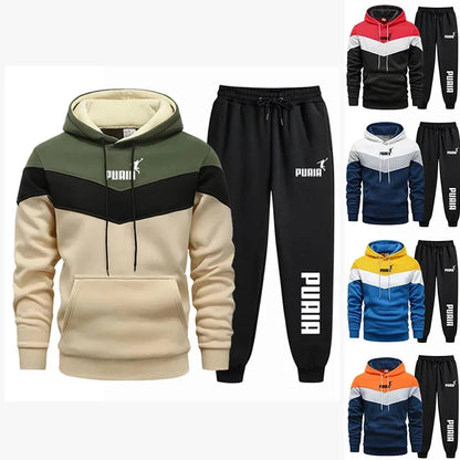 Men's Sportswear Set - Hooded Sweater + Trousers Ensemble - Casual Sportswear - Fashionable - Comfortable Outdoor Set.