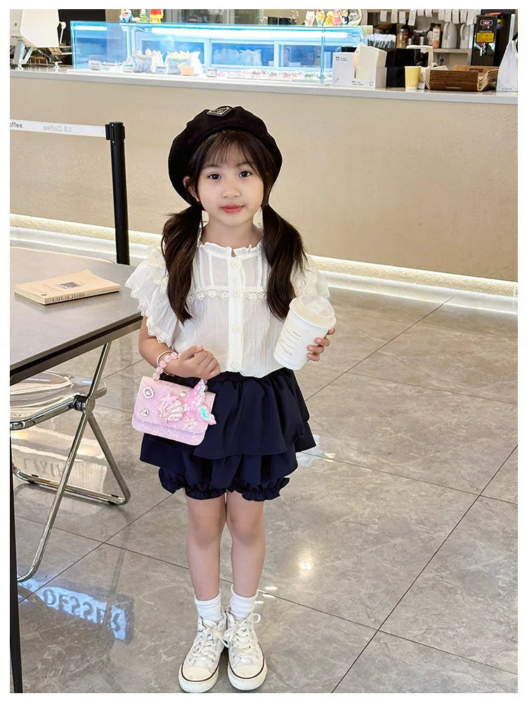 Lovely Sequin Girls Square Shoulder Bag Fish Tail Starfish Princess Crossbody Bags Bead Handle Children's Small Handbags Purse.