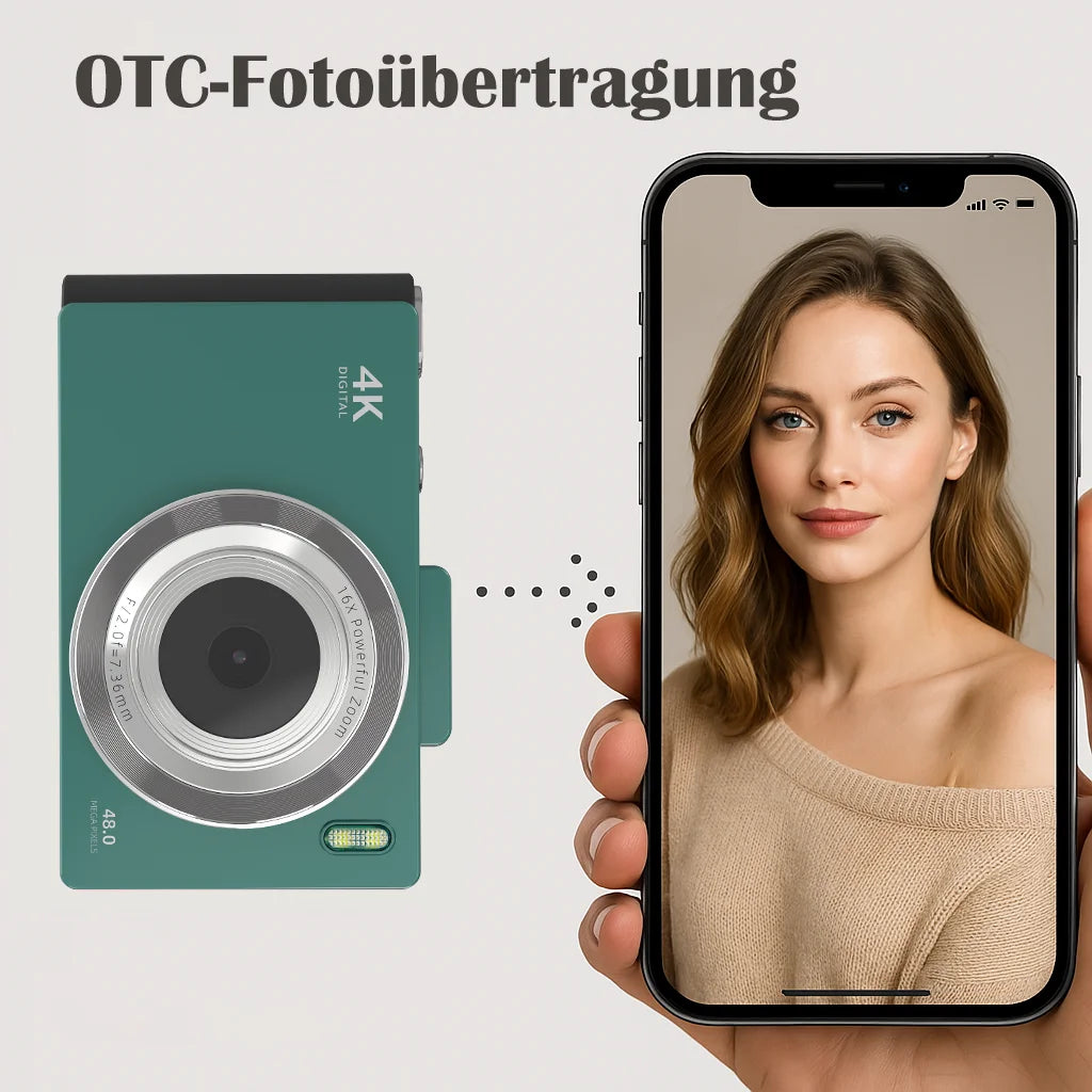 Retro Digital Camera with 48MP Dual Lens, 2.8 "IPS screen, 16X Zoom, Autofocus, OTG & SD Card Support, 64GB.