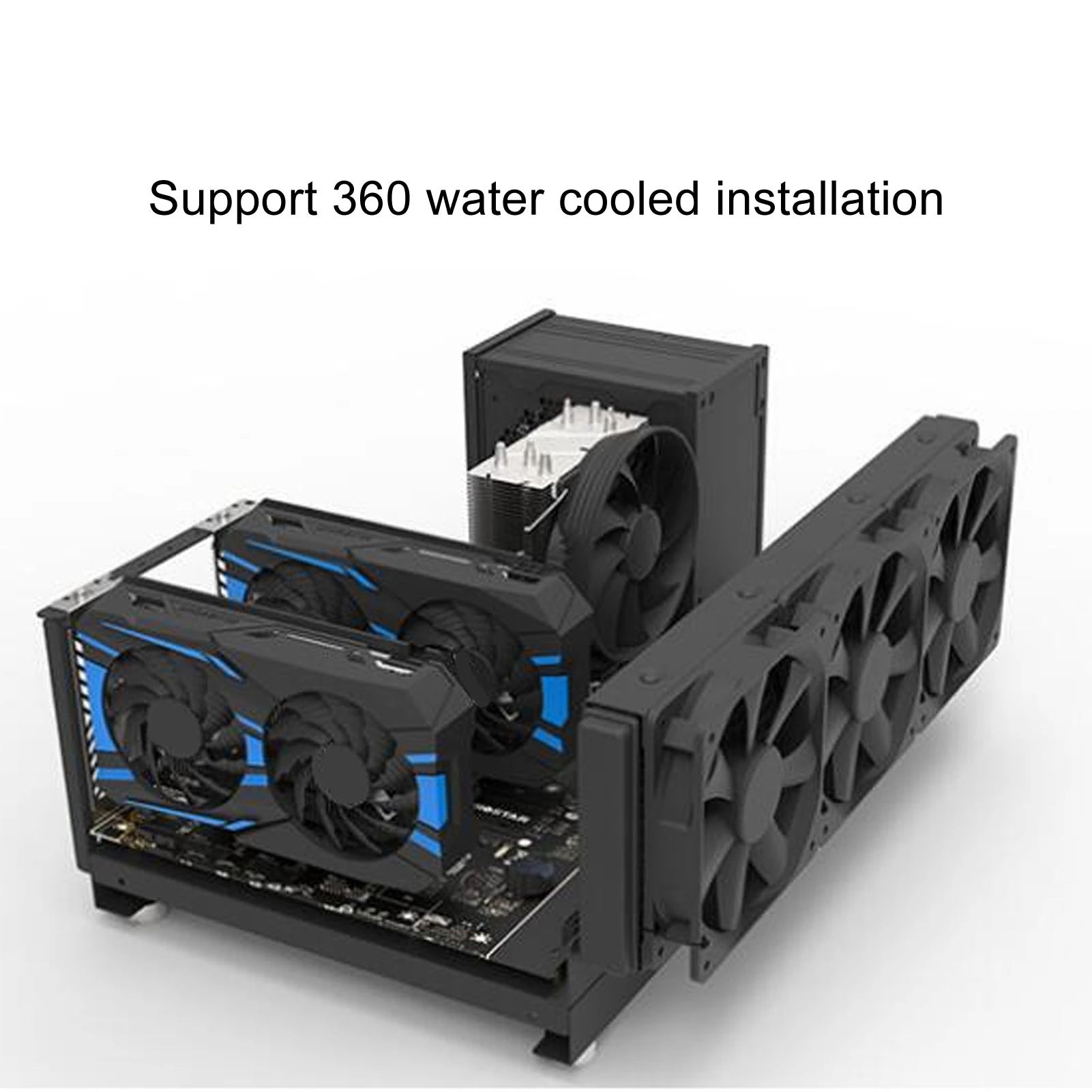 Computer Open Case Bracket Powerful Cooling Heat Dissipation Steel Plate DIY Computer Motherboard Case Rack for ATX M ATX ITX.