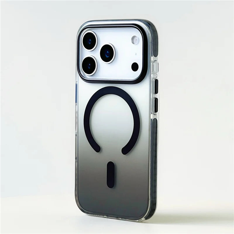 Gradient Color Matte Shockproof Magsafe Case For iPhone 17 Air 16Pro 17Pro Max Hybrid Wireless Charge Magnetic Hard Back Cover.