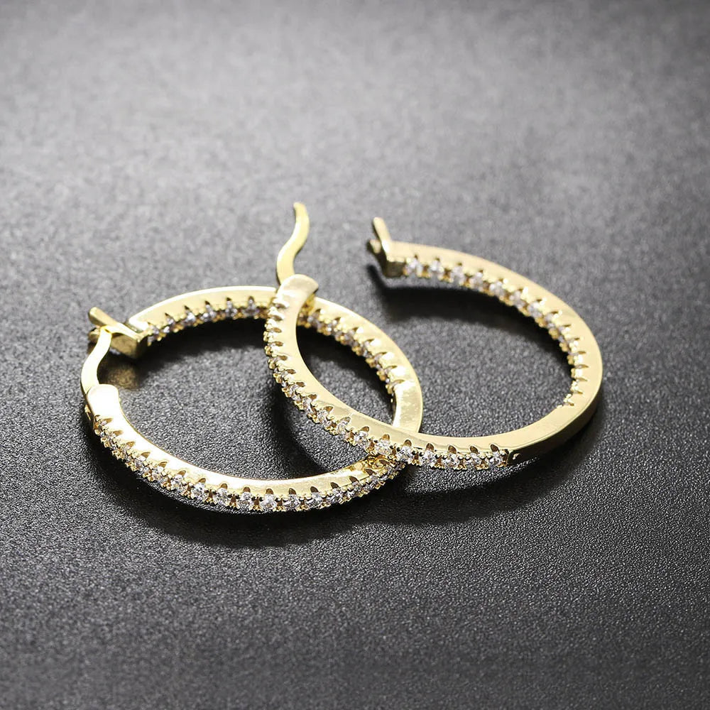 Hoop Earrings for Women Fashion Trend Micro-inlaid Zircon Small & Big Pierced Cartilage Ear Hoops Punk Jewelry Accessories E398.