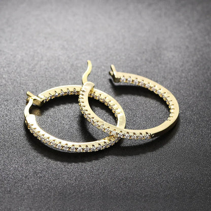 Hoop Earrings for Women Fashion Trend Micro-inlaid Zircon Small & Big Pierced Cartilage Ear Hoops Punk Jewelry Accessories E398.