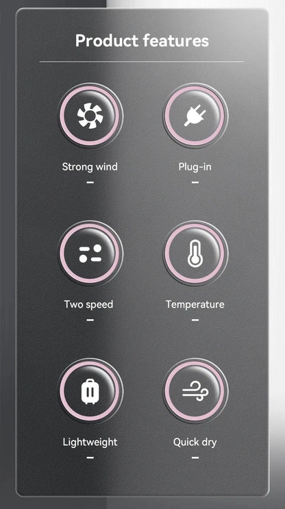 Kemei Professional Travel Hair Dryer Lightweight Design Powerful Fast Drying Compact Blower Dryer Hair Styling Tool Hammer Shape