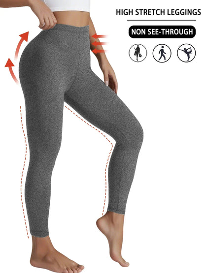 Superweiche, mit Fleece gefütterte Leggings für Damen, Workout, Yoga, Laufen, Thermo-Warmhose für kalten Winter.