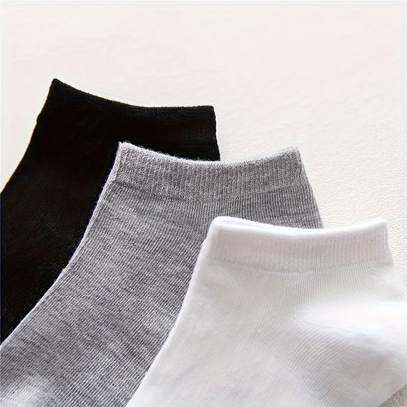10/20/30/40/60 Pairs Of Unisex Solid Color Socks Comfy Breathable Soft Sweat Absorbent Socks For Daily And Outdoor Wearing.