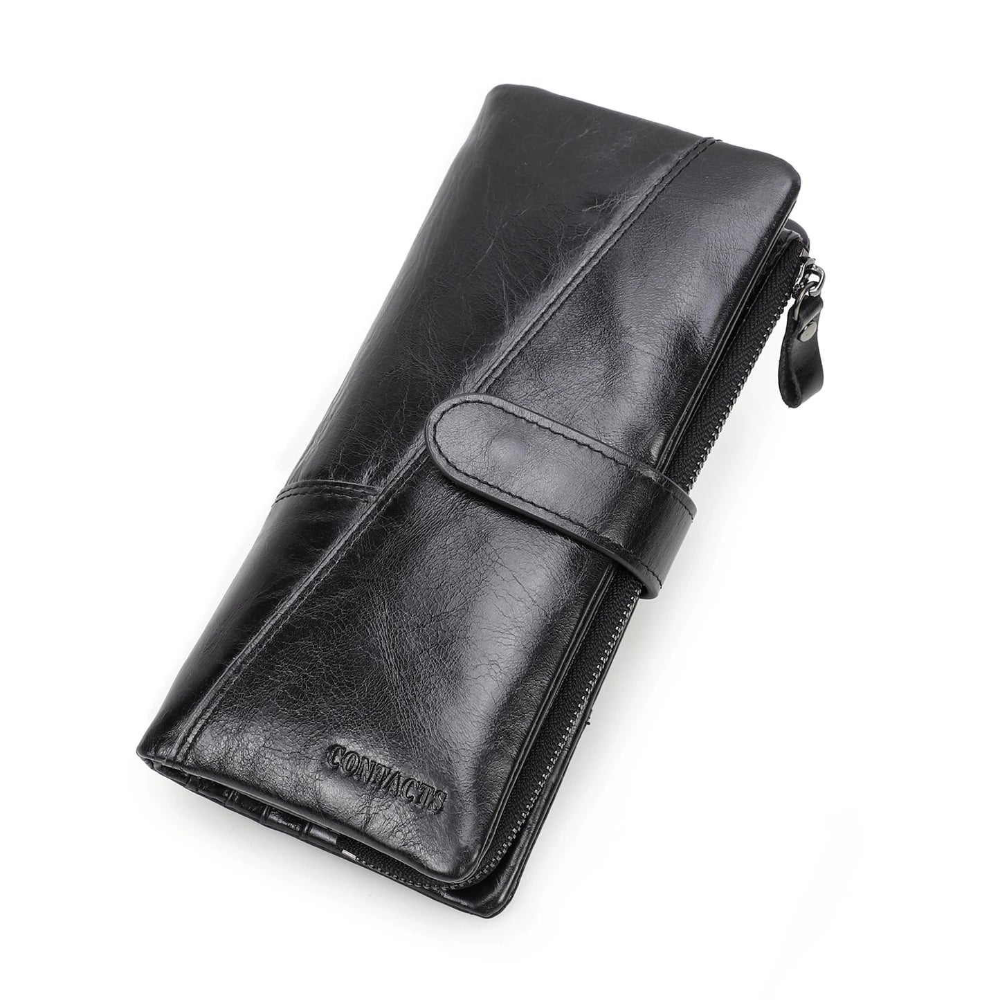 Contact's 100% Genuine Leather Wallet Women Long Coin Purse Hasp Design Clutch Bags Name Engraving Card Holder Wallets Cartera