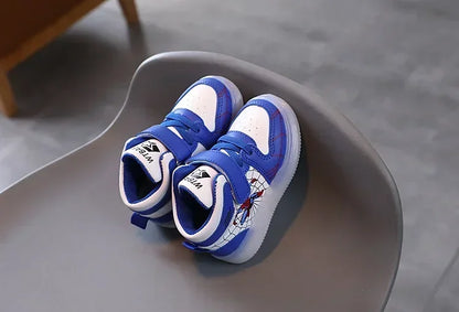 Disney Children's Led Light Shoes Fashion Aoger Spiderman Boys Sneakers Girls Cartton Casual Shoes Breathable Kids Sport Shoes.