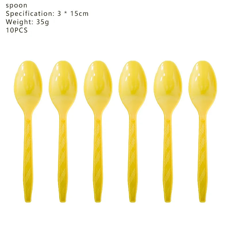 Cartoon M & Minions Geburtstag Party Dekoration Einweg Geschirr Tasse Teller Tischdecke Luftballons Gelb Große Augen Hintergrund Banner